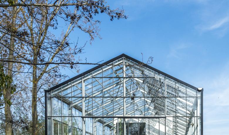 A house within a greenhouse